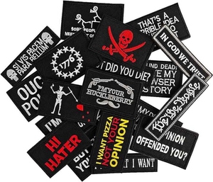Patch de broderie à crochet et boucle drôle étiquettes de vêtement patchs de mode pour vêtements et gilets avec sacs à dos tactiques velcro chapeau personnalisé - Product Image 1