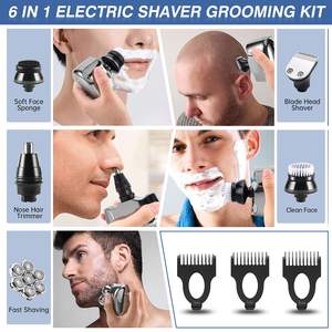 Rasoir Électrique Rechargeable 6-en-1 pour Hommes, Tondeuse Sans Fil à Têtes Rotatives, Corps et Visage, Étanchéité IPX7, Lavable, Remplacement pour VR - Product Image 5