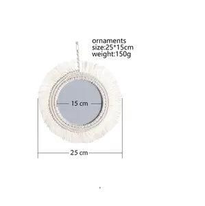 장식 액세서리 인도 도매 수출자 디자이너 마크라메 수제 벽 장식 거울 홈 장식