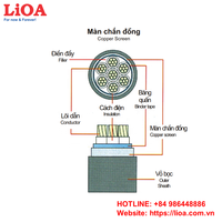 Le câble de commande examiné par cuivre de LiOA DVV/Sc-30xC-0.6/1kV 30 noyaux a protégé la diverse zone nominale noire résistante à la chaleur de conducteur