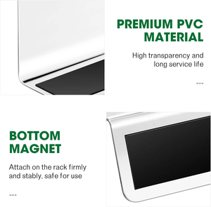 Retail Clear Plastic Divider Shelf L-Shape PVC Dividers for Metal Shelves with Magnetic Trip - Product Image 2