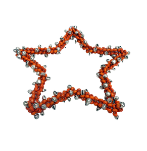 Étoile suspendue en fer/perles au design moderne Étoile murale nickelée de taille standard pour la décoration de Noël faite à la main - Product Image 5