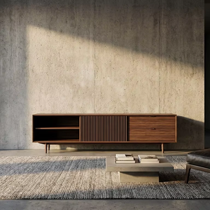 โต๊ะวางทีวีไม้สักแท้ ดีไซน์มินิมอล คุณภาพสูง สำหรับห้องนั่งเล่น อพาร์ทเมนต์ ห้องนอน โรงแรม และห้องรับประทานอาหาร - Product Image 1