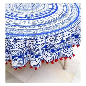 2024 spécial bleu Mandala tapisserie tenture murale couverture indiens été plage enveloppé jupe nappes tapisserie décor articles - Product Image 1