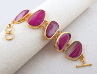 Vente en gros de bracelets vintage en laiton de créateur avec tour de cou en agate plaqué or aux couleurs vives pour femmes, perles de fête, diamants, pierres principales