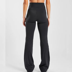 Legging acampanado de entrenamiento para mujer, cintura elástica, tela suave, ajustado, Control de barriga, ejercicio, ropa de gimnasio, pantalones acampanados, mallas de Yoga ajustadas - Product Image 3