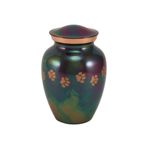 Urna de cremación de latón con estampado de pata de Mascota, urnas funerarias tradicionales de latón más vendidas para cenizas de mascotas con el mejor diseño - Product Image 1
