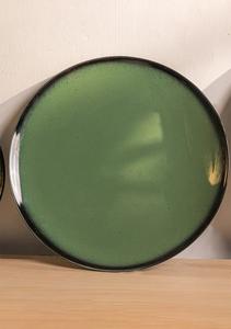 Emerald Matte Ceramic Dinner <b>Plate</b> Metallic Rim Finish Smooth Glaze Surface Strong Durable Design for Refined Dining Settings - Product Image 6