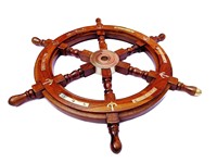 Volant de bateau artisanal en laiton plaqué, avec impression sérigraphiée |   Décoration de cadeaux de luxe |   Objets de collection maritimes