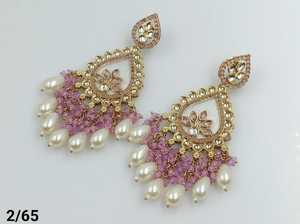 Último diseñador indio al por mayor joyería de Jhumka Kundan pendientes nuevas colecciones para mujer elegante colección de pendientes 2024 - Product Image 4