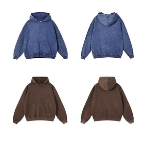 Algodón de gran tamaño Unisex Sudadera con capucha Streetwear bordado Logo impresión personalizada vintage sudaderas con capucha hombres - Product Image 2