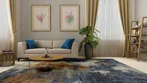 High Quality Hand Knotted Wool Area <b>Rug</b> <b>Set</b> Abstract Pattern Design - Product Image 2