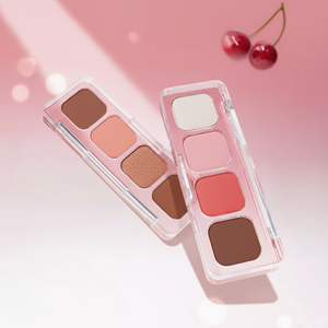 [Oem] <span class=keywords><strong>4</strong></span>-Pan Lichtgevende Matte Glitter Shimmer Oogschaduw Palet K-Beauty Hoge Pigment Blendable Langdurige Donkere Huidtinten Make-Up - Product Image 2