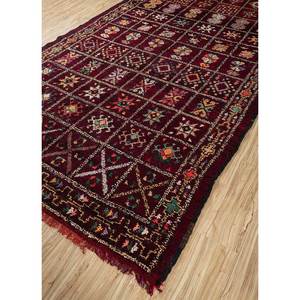 Alfombra de Lana Anudada a Mano Nuray, Diseño Geométrico Abstracto Rojo Naranja, Rectangular, para el Hogar, Entrada o Pasillo, 9x12 - Product Image 2