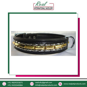 Conception de rivet de luxe écologique rembourré à la main 100% colliers de chien confortables en cuir véritable-exportateur d'accessoires pour animaux de compagnie les plus vendus - Product Image 4