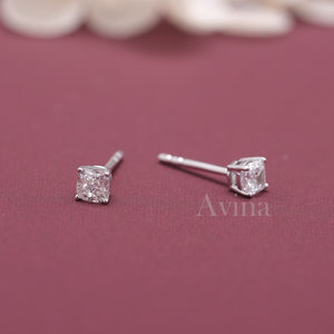 Pendientes de Diamante Cultivado en Laboratorio con Certificación IGI, Corte Cojín, Oro Blanco/Amarillo/Rosa de 18K, Pendientes Solitarios de Diamante - Product Image 4
