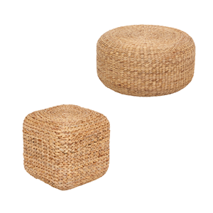 Table d'appoint en jacinthe d'eau écologique, forme carrée, durable, fabriquée à la main, mobilier de salon, design minimaliste antique - Product Image 3