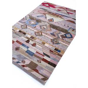 Alfombra Manchaha Rosa y Morada con Diseño Geométrico, Tejida a Mano con Lana y Seda de Bambú para Decoración del Hogar - Alfombras Jaipur ZA-Les-1363 - Product Image 2