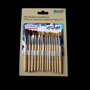 แปรงทาสี-แปรงกลม STB ก้าน 3 มม. ขนแพะ 5 มม. แพ็ค 10 ชิ้น - Product Image 3