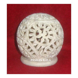 Soporte de vela tallado de Esteatita natural, forma redonda para fabricación de mesa de comedor de té y café al precio más barato - Product Image 1