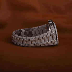 Reloj de Lujo Unisex con Diamantes de Moissanita, Estilo Hip Hop, Movimiento Mecánico, Resistente al Agua, Correa de Cuero, Personalizado para Hombre - Product Image 2