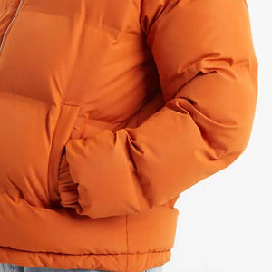 Veste d'hiver pour homme coupe-vent et imperméable, couleur unie, rembourrage en coton matelassé, col montant, veste en polaire matelassée - Product Image 5