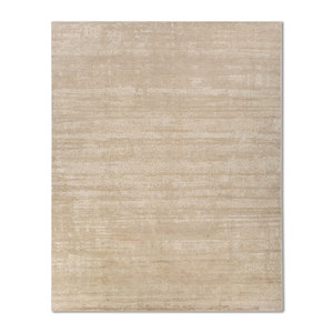 Alfombra de Lana y Seda Entropy Ivory Anudada a Mano AKWS-3031, Alfombra Rectangular de Color Sólido para Sala de Estar, Alfombra de Yute para Pasillo - Product Image 1