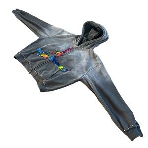 Old Street Vintage Hoodie Alta calidad 100% Algodón Lavado ácido Piedra Lavado Fleece Invierno Estampado Patrón Tamaño 3XL - Product Image 3