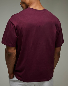 Trending US <b>UK</b> Size Regular Fit <b>Men</b> Burgundy T <b>Shirt</b> Everyday Outfit Wholesale Street Wear Classic Logo Cotton Active Top Tees - Product Image 6