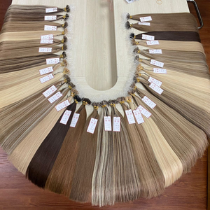 Cheveux raides de qualité de luxe couleur naturelle sans perte ni enchevêtrement cheveux à la kératine à pointe F - Product Image 1