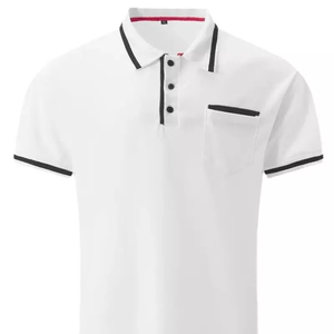 เสื้อยืดโปโลผ้าฝ้าย100% สำหรับผู้ชาย, เสื้อโปโลแขนสั้นป้องกันรอยยับติดทนนานสีตามสั่งใหม่ - Product Image 1