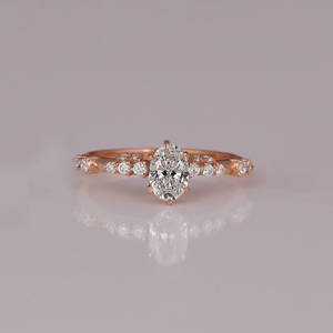 Lab Grown Diamond Engagement Ring 14KT Rose Gold Handmade Design Trendy Style for Women for Parties and Gifts - Product Image 1
