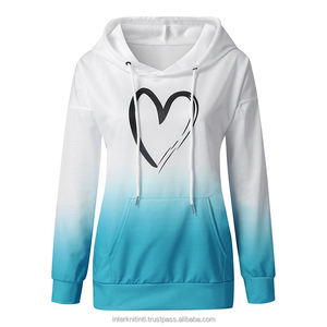 Sweat-shirt décontracté à manches longues pour femme, grande taille, imprimé cœur tie-dye dégradé, collection hiver - Product Image 3