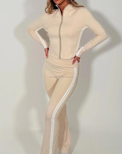 Ensemble de fitness sans couture pour femme 2026 avec veste et legging large respirant à séchage rapide, prix abordable, 180 g - Product Image 2