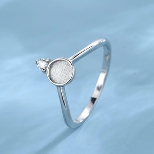 925 plata esterlina redonda 8mm Ajuste de leche materna DIY bisel redondo recuerdo joyería circón anillo ceniza joyería conmemorativa para mujeres - Product Image 1