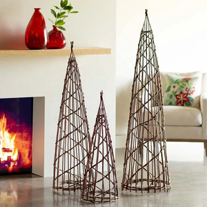 Arbre de Noël imbriqué en rotin naturel accrocheur de bon prix tissé à la main fabriqué au Vietnam - Product Image 4