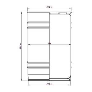 Tambor cilíndrico compuesto personalizable de la mejor calidad, 32 litros, diámetro 306 mm (acero + HDPE) con orificio y tapa de rosca de plástico - Product Image 4