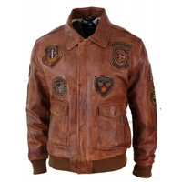 Blouson Bomber en Cuir pour Homme avec Broderie Personnalisée, Col en Fourrure Noire Amovible Style Vintage, Écologique et Coupe-Vent