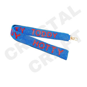 Correa de bolso con cuentas de touchdown de fútbol correas de bolsa de cuentas de semillas de oro blanco personalizadas correa de cuentas para bolsos - Product Image 6