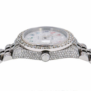 Montre de luxe pour homme en acier inoxydable avec cadran en verre Moissanite et logo personnalisé, style tendance et quartz - Product Image 3