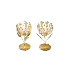 Top Selling & High Quality Crystal Tealight Holder Indian Handmade Gold Plated <b>Candle</b> Holder Decorative Wedding - Product Image 6