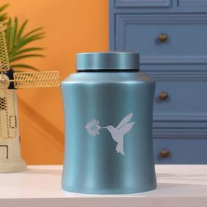 Urnes de l'arbre de vie pour les cendres humaines-Urnes de crémation pour adultes pour les funérailles, l'inhumation ou la maison (160 pouces cubes bleu (colibri)) - Product Image 6