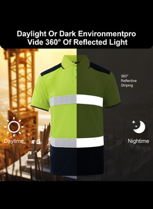 เสื้อโปโลแขนสั้นสำหรับผู้ชายเสื้อทำงานผ้าตาข่ายมองเห็นได้ชัดเจนพร้อมโลโก้ตามสั่ง - Product Image 3