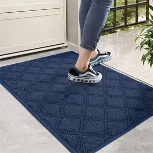 Alfombrillas para puerta de trampero de suciedad para interiores, alfombrillas de entrada lavables antideslizantes, alfombrilla absorbente de agua para lavadero