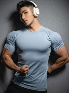 เสื้อยืดผู้ชายผ้าฝ้าย100% ไซส์ใหญ่พิเศษผ้าถักระบายอากาศได้ดีคลาสสิก - Product Image 5