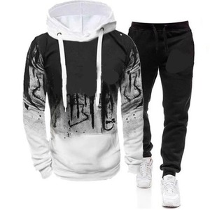 Men's Autumn Winter XXL Tracksuit 2-Piece Casual Sportswear Zipper <b>Hoodie</b> Pants Jogger <b>Running</b> Sweatshirt Cardigan Fitness XXL - Product Image 6