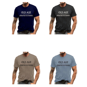 T-shirt pour homme, coupe slim, col rond, 100% coton, imprimé numérique, manches courtes, séchage rapide, décontracté, taille plus, 180 grammes - Product Image 1