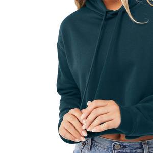 Bella Canvas Womens Drawstring Blend Basic Cropped Fleece Pullover Hoodie - Product Image 5