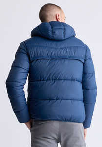 Puffer Jacket Windbreak Wholesale Custom Lightweight Quilted Puffer Baggy Oversized Hooded Down Jacket for <b>Men</b> <b>Blue</b> Colour - Product Image 2