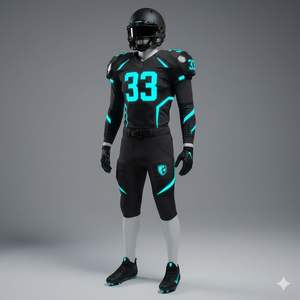 Ensemble de maillot et de pantalon de football américain à manches courtes respirant de haute qualité personnalisé avec uniforme d'équipe personnalisé - Product Image 6